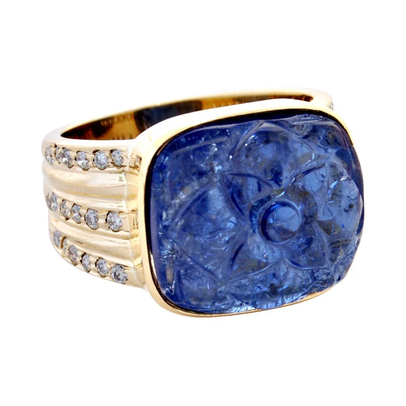 Ladies rings for formal events -Ring-Tanzanite and Diamond