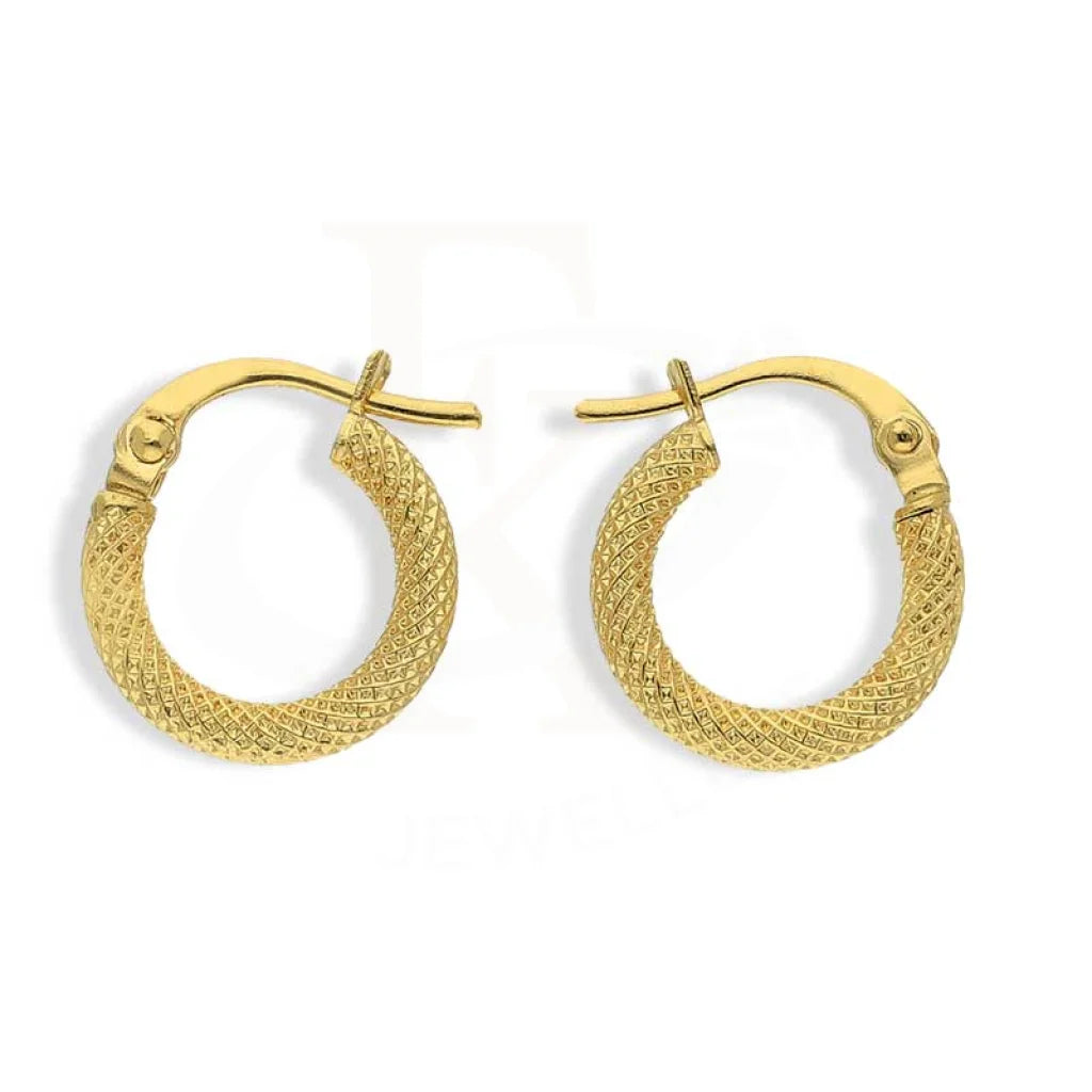 ladies-delicate-gold-necklaces-Gold Clip On Hoop Earrings 18KT - FKJERN18K3040