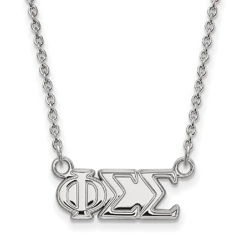 ladies-silver-star-necklaces-Sterling Silver Phi Sigma Sigma Medium Necklace