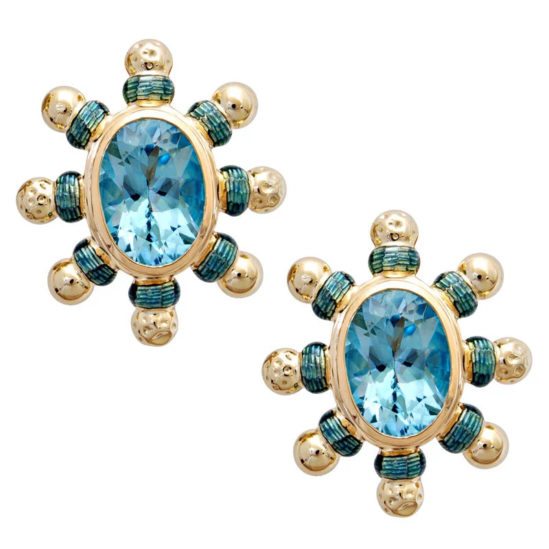 ladies-trendy-necklaces-Earrings-Blue Topaz (Enamel)