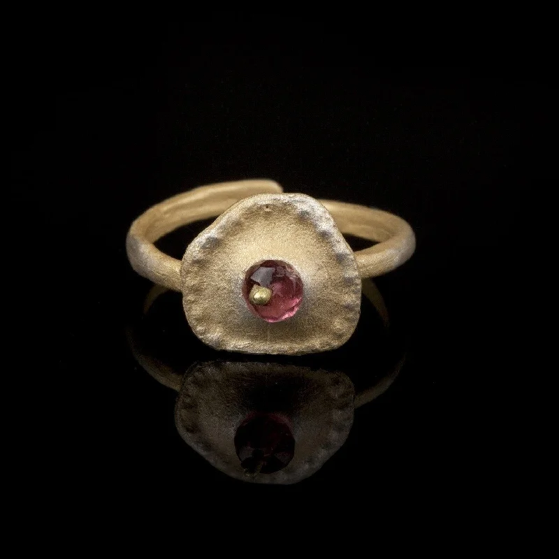 Ladies rings for chefs -Sea Urchin Single Ring - Pink Tourmaline