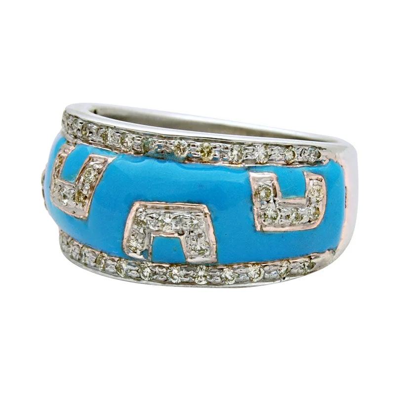 Ladies rings for baby showers -Ring-Diamond (Enamel)