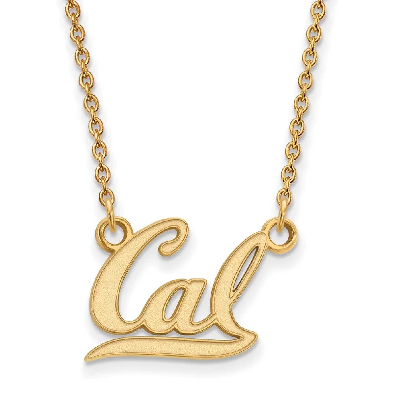 ladies-moon-charm-necklaces-10k Yellow Gold California Berkeley Small 'Cal' Pendant Necklace