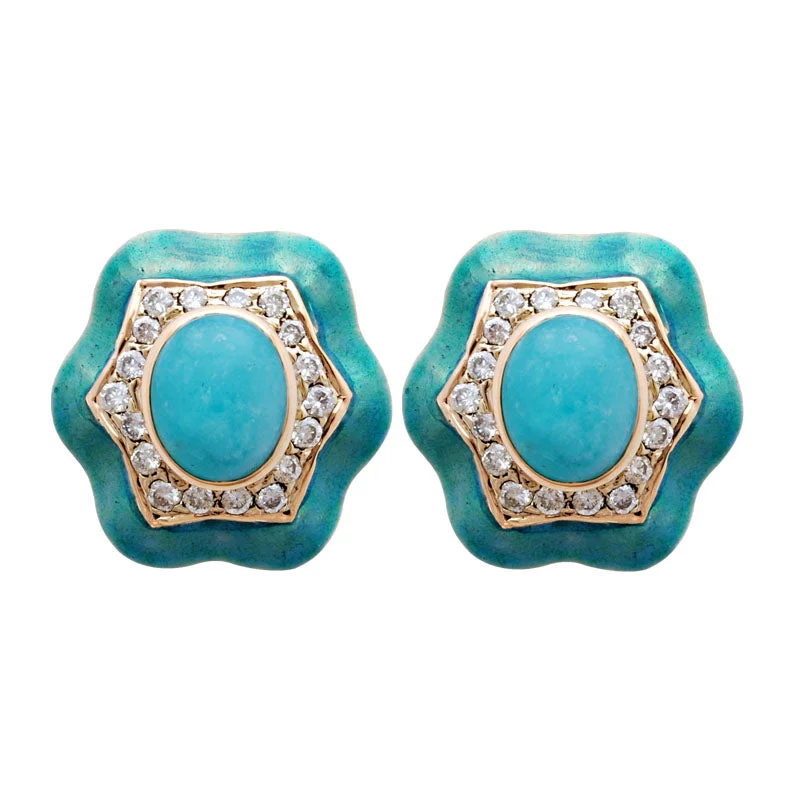 ladies-choker-necklaces-Earrings-Amazonite and Diamond (Enamel)