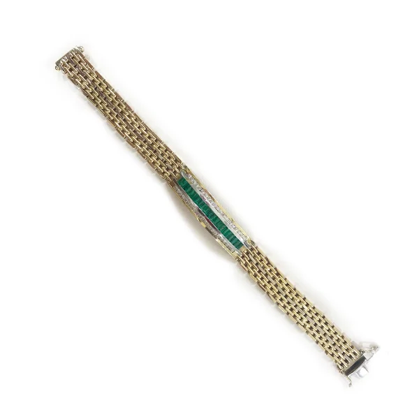 ladies-cuff-crystal-bracelets-14k Two Tone Mens Emerald Bracelet