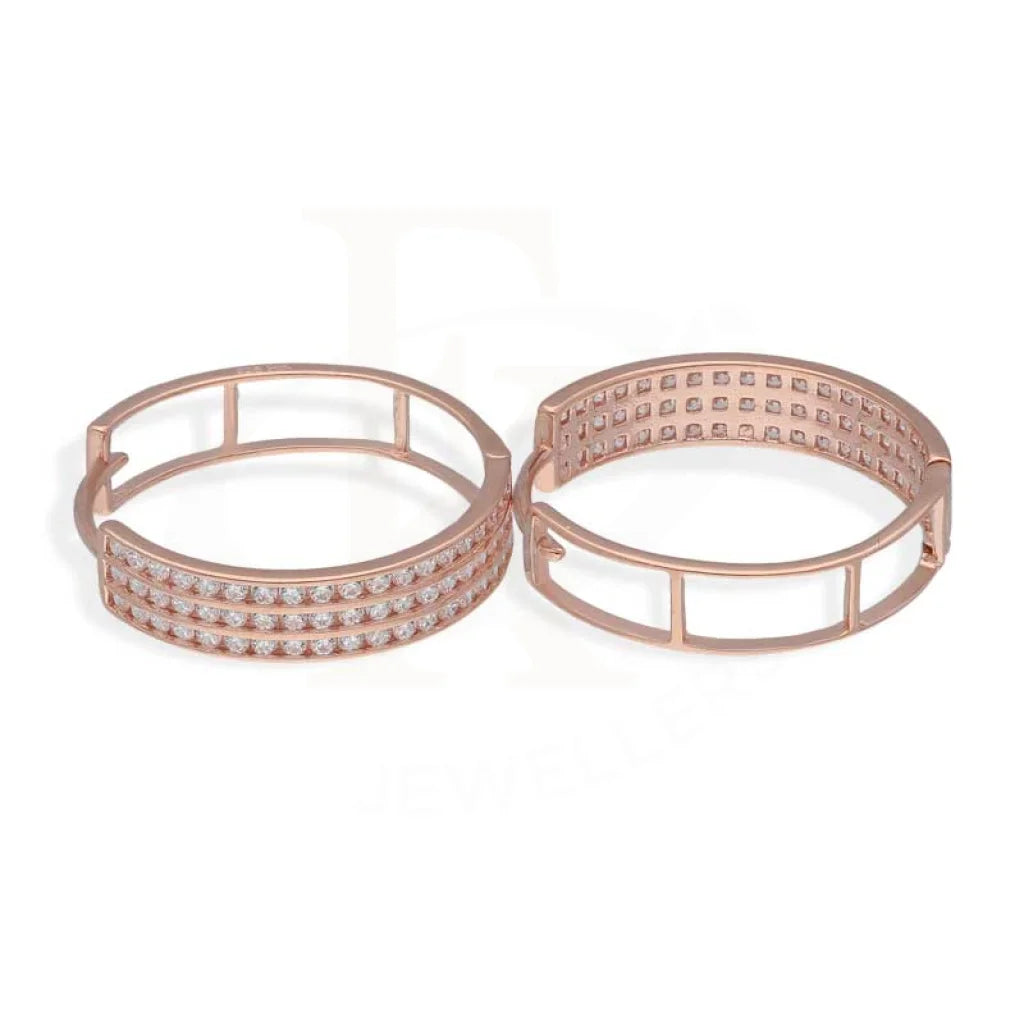 ladies-initial-necklaces-Sterling Silver 925 Rose Gold Plated Clip On Hoop Earrings - FKJERNSL2856