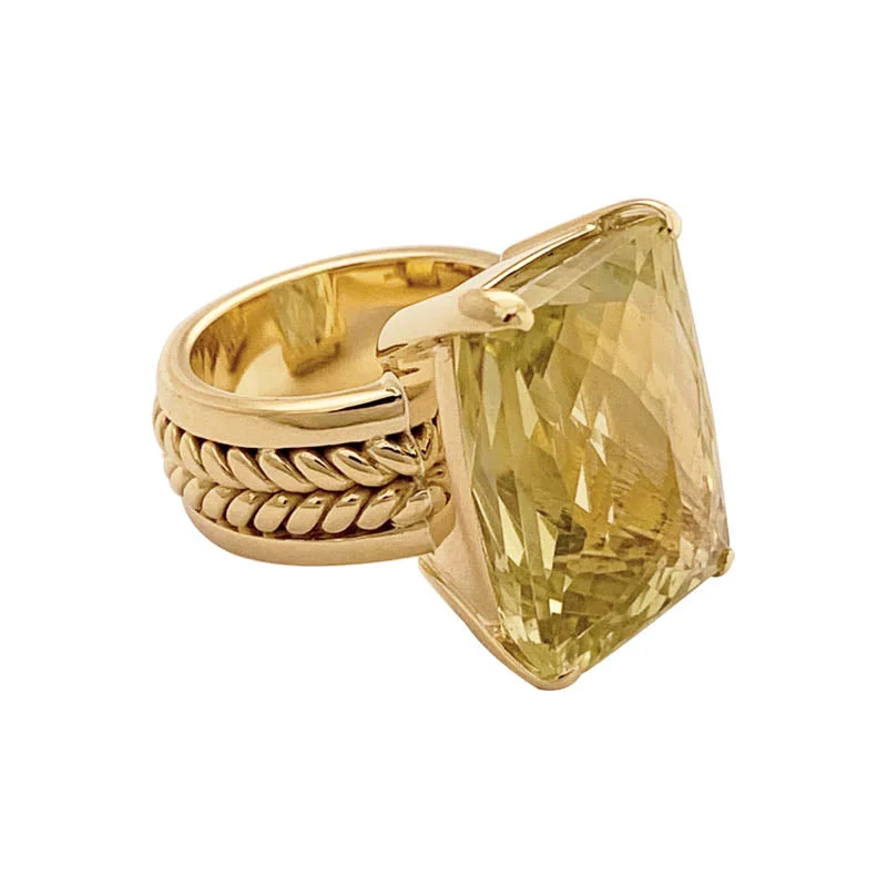 Ladies rings subtle sparkle -RING- LEMON QUARTZ