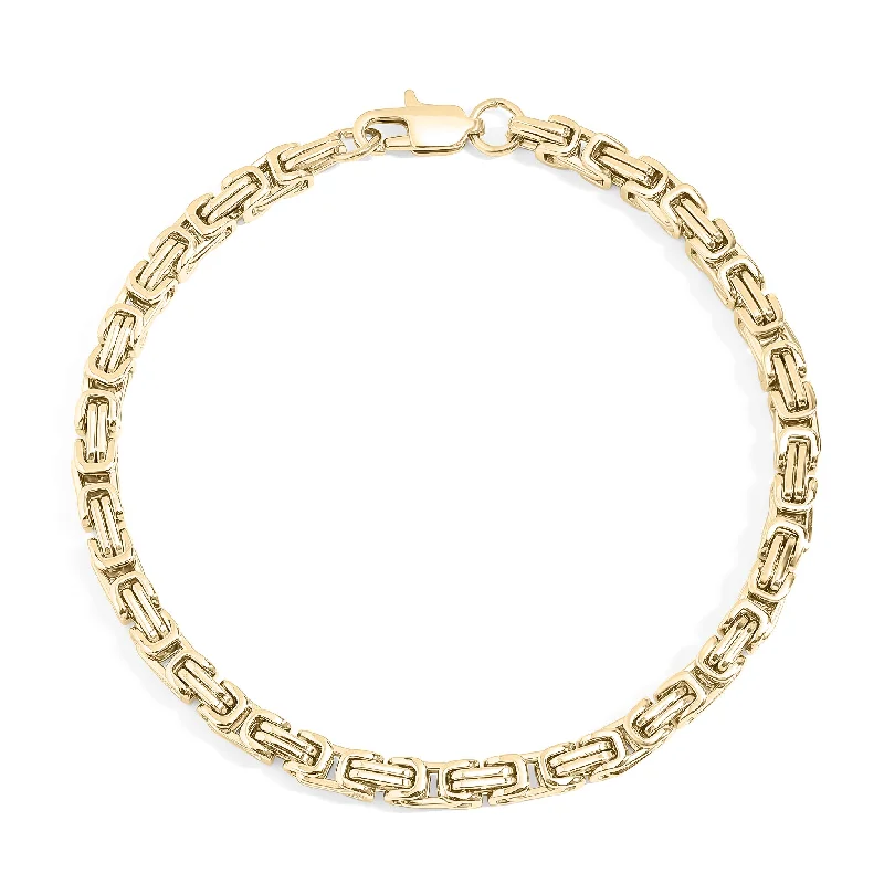 ladies-modern-pearl-bracelets-Stainless Steel 18K Gold PVD Coated Byzantine Chain Bracelet or Anklet / BRJ9088