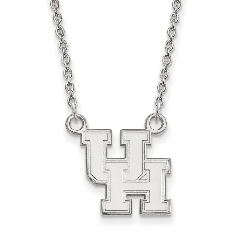 ladies-layered-heart-necklaces-14k White Gold U of Houston Small Pendant Necklace