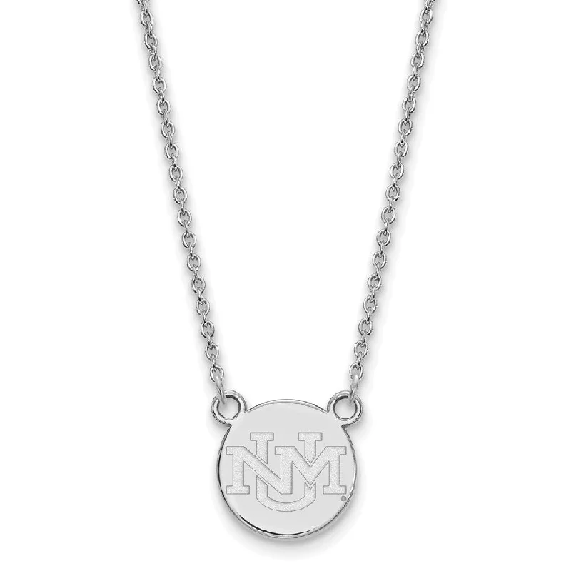 ladies-trendy-diamond-necklaces-14k White Gold U of New Mexico Small Pendant Necklace