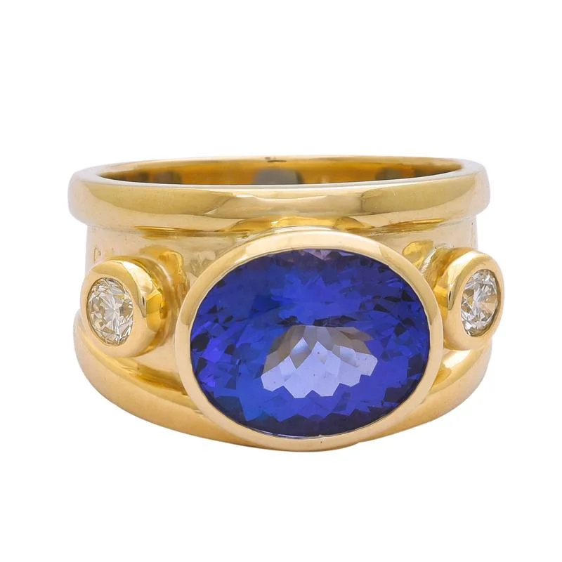 Ladies rings with horse designs -Ring- Tanzanite and Diamond  (2199C)