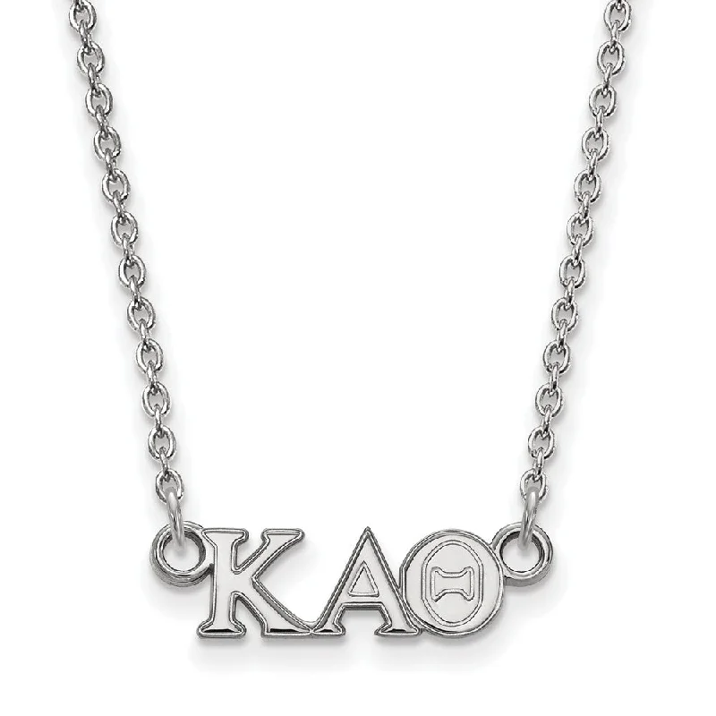 ladies-gift-diamond-necklaces-Sterling Silver Kappa Alpha Theta XS (Tiny) Greek Letters Necklace