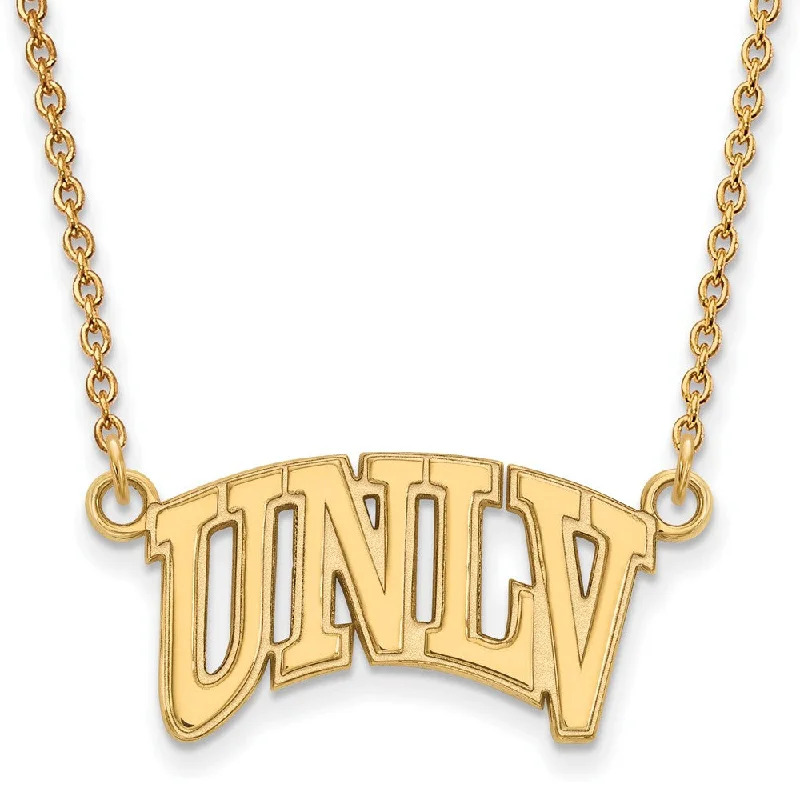 ladies-classic-silver-necklaces-14k Yellow Gold U of Nevada Las Vegas Small Pendant Necklace