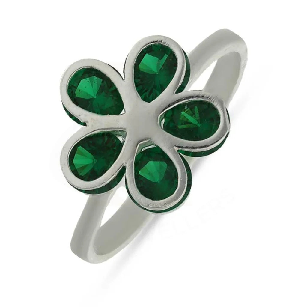 Ladies rings funky bands -Sterling Silver 925 Flower Shaped Ring - FKJRNSL3775