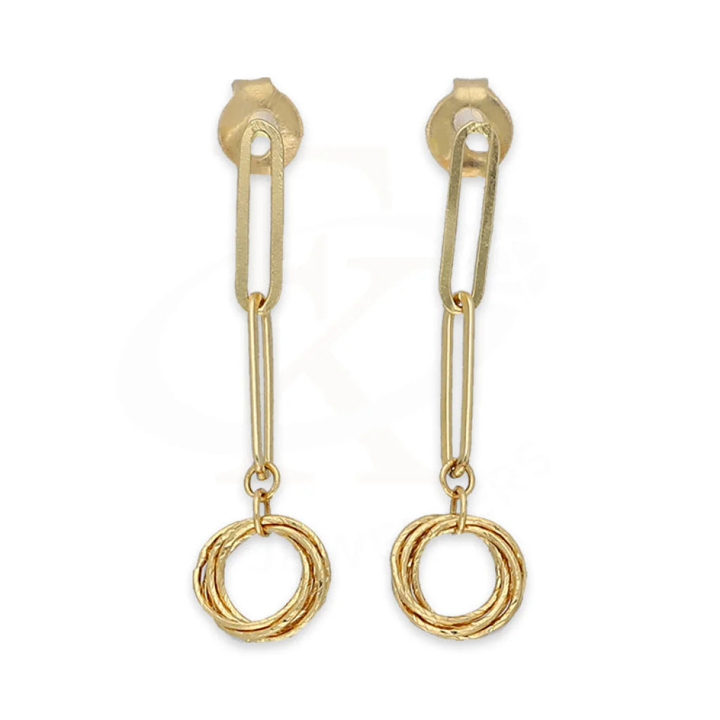 ladies-elegant-heart-necklaces-Gold Drop Earrings 18KT - FKJERN18K5191