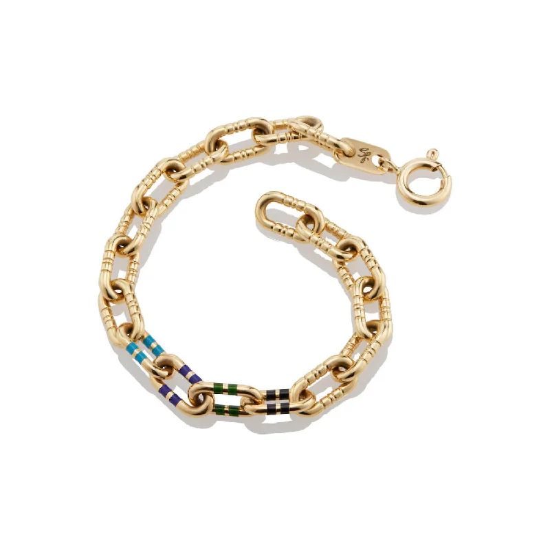 ladies-birthstone-rose-gold-bracelets-MEGA CAPSULE BRACELET WITH ENAMEL STRIPES