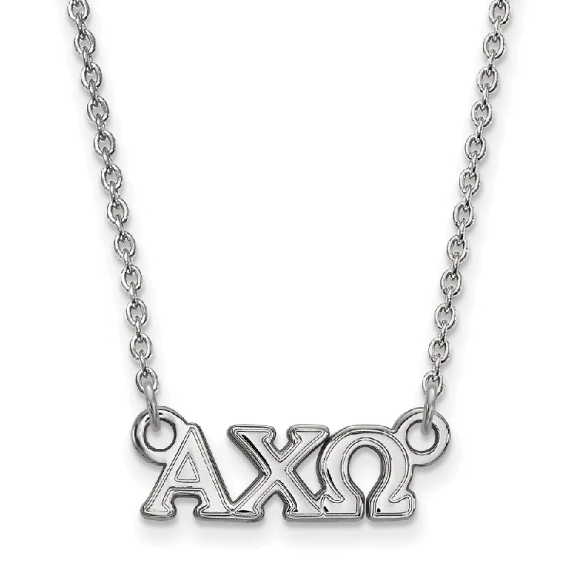 ladies-artisan-necklaces-Sterling Silver Alpha Chi Omega XS (Tiny) Necklace