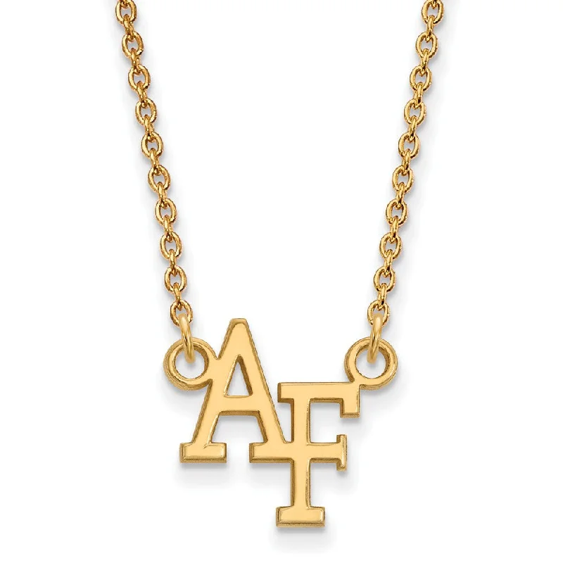 ladies-birthstone-necklaces-14k Yellow Gold Air Force Academy Small Pendant Necklace