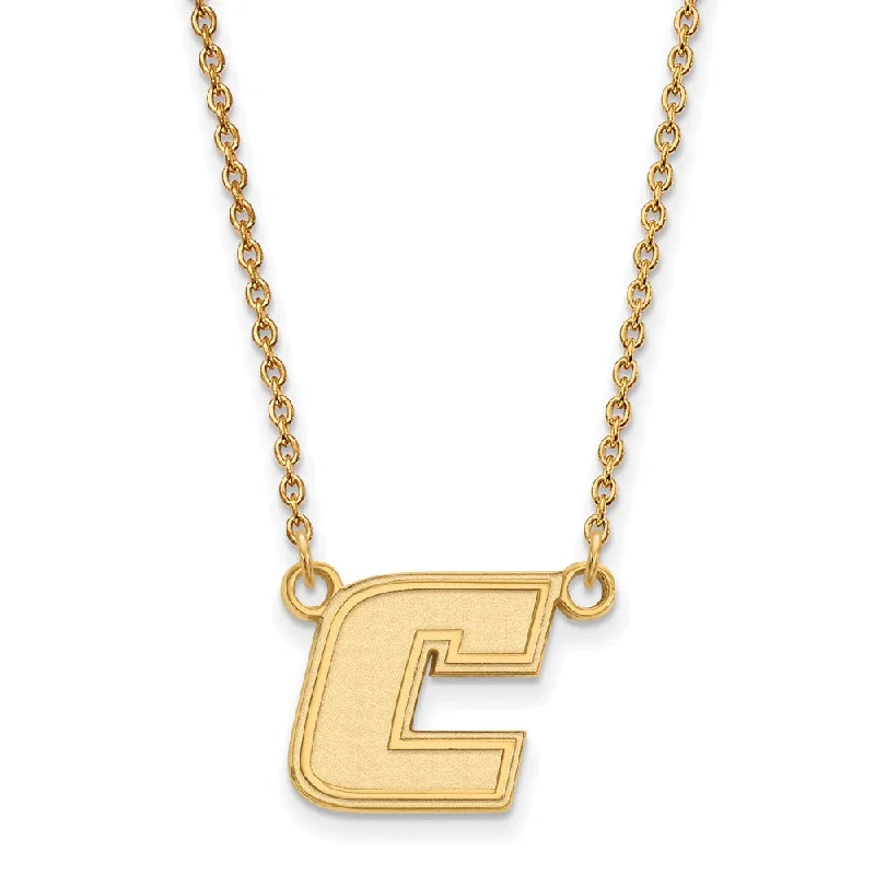 ladies-rose-gold-flower-necklaces-14k Gold Plated Silver U of Tenn Chattanooga Small Initial C Necklace