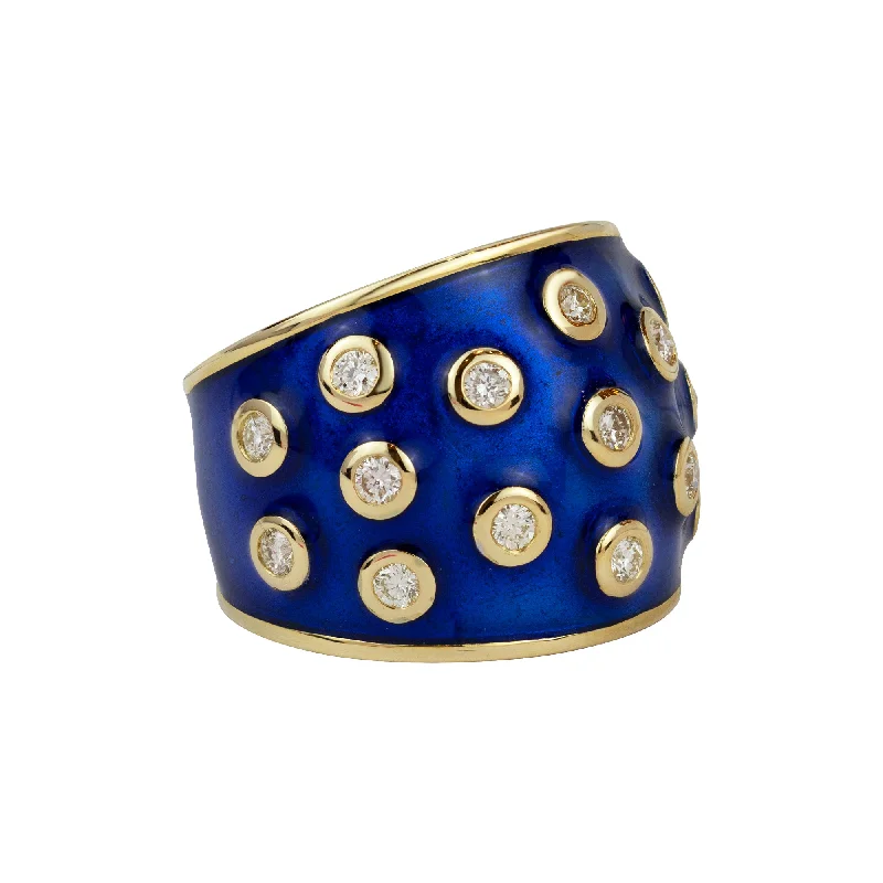 Ladies rings for get-togethers -Ring - Diamond (enamel)