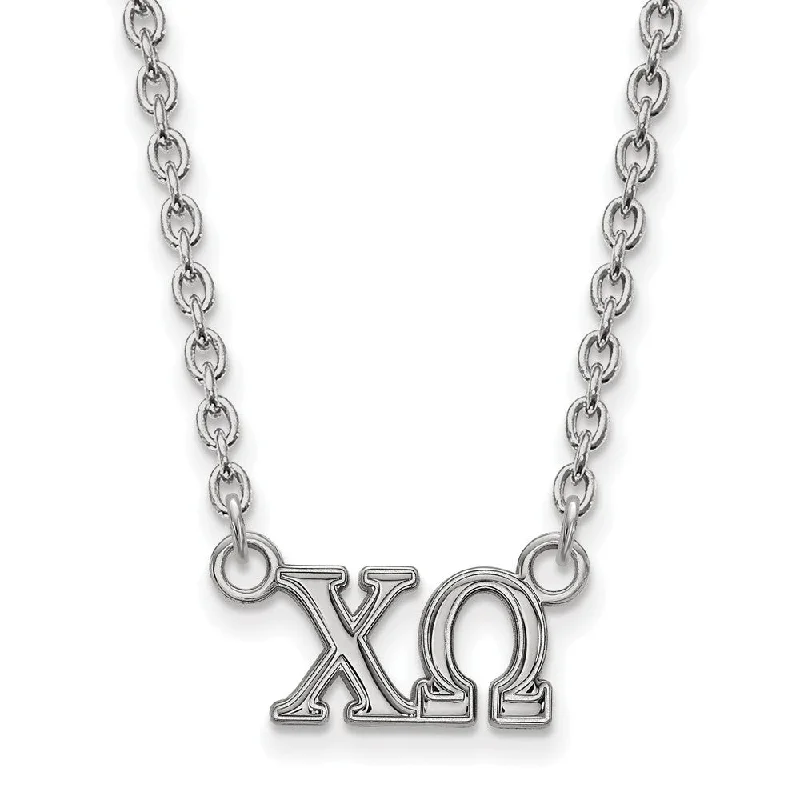 ladies-layered-necklaces-Sterling Silver Chi Omega Medium Necklace