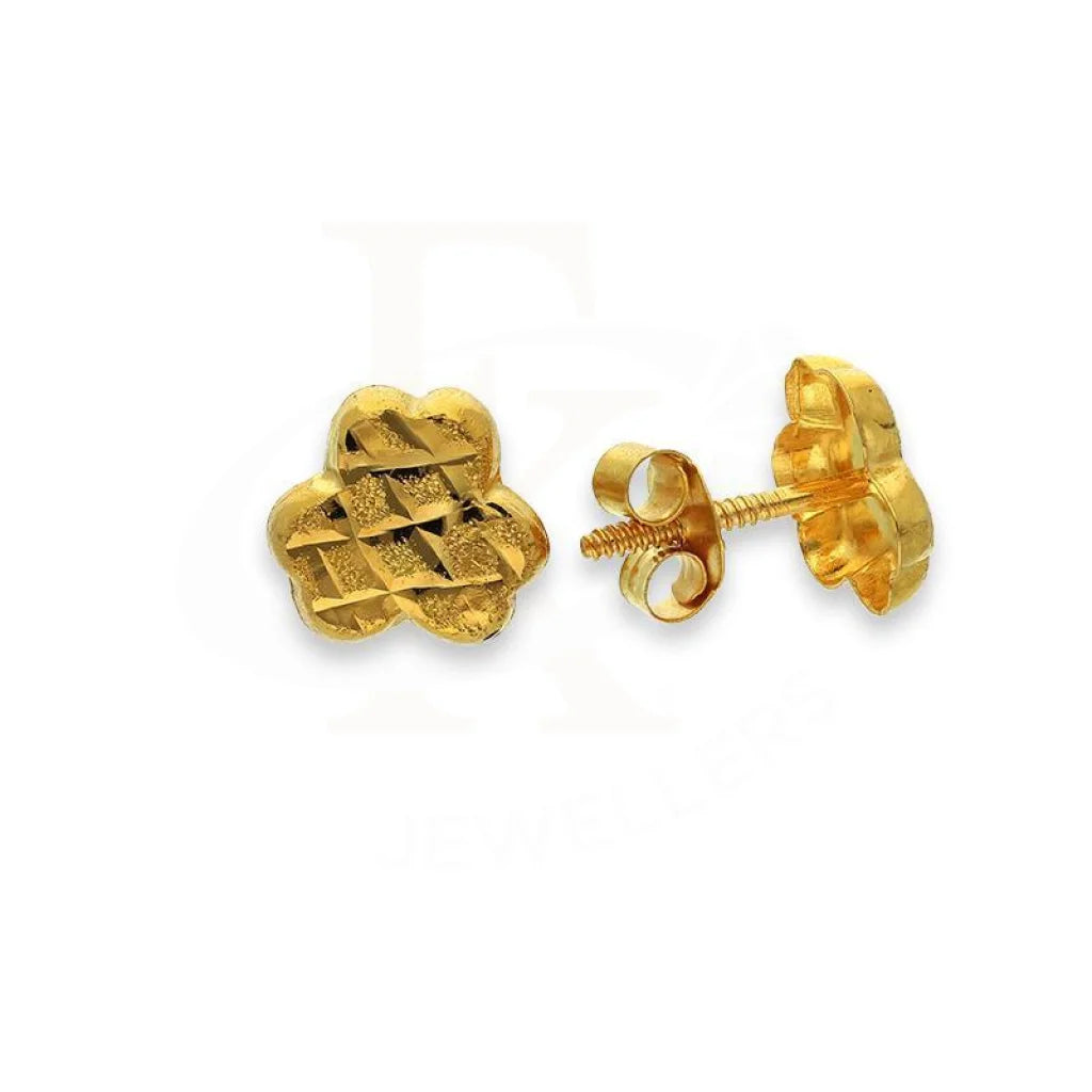 ladies-fashion-flower-necklaces-Gold Stud Earrings 18KT - FKJERN18K2305