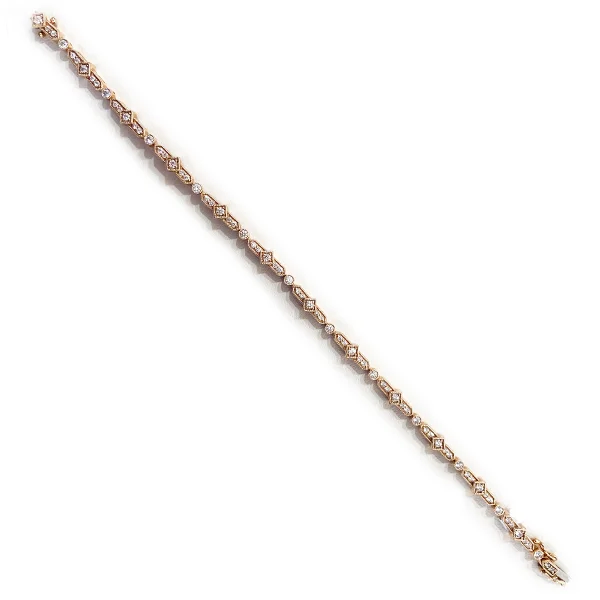 ladies-luxury-pearl-bracelets-14k Rose Gold Diamond Bracelet