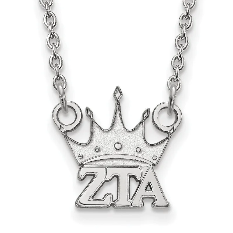 ladies-unique-silver-necklaces-Sterling Silver Zeta Tau Alpha XS (Tiny) Necklace