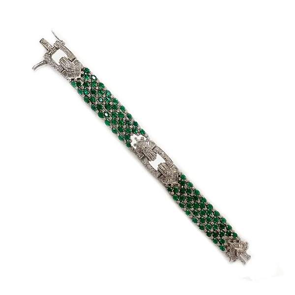 ladies-minimalist-crystal-bracelets-18k White Gold Emerald Bracelet