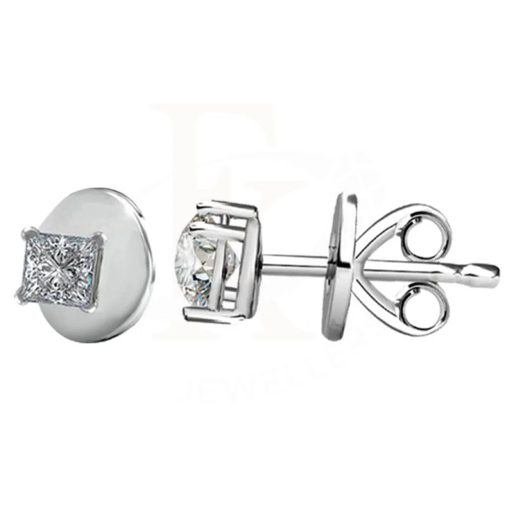 ladies-diamond-rose-gold-necklaces-Swarovski Zirconia Princess Cut Solitaire Stud Earrings in 925 Silver - FKJERN1757