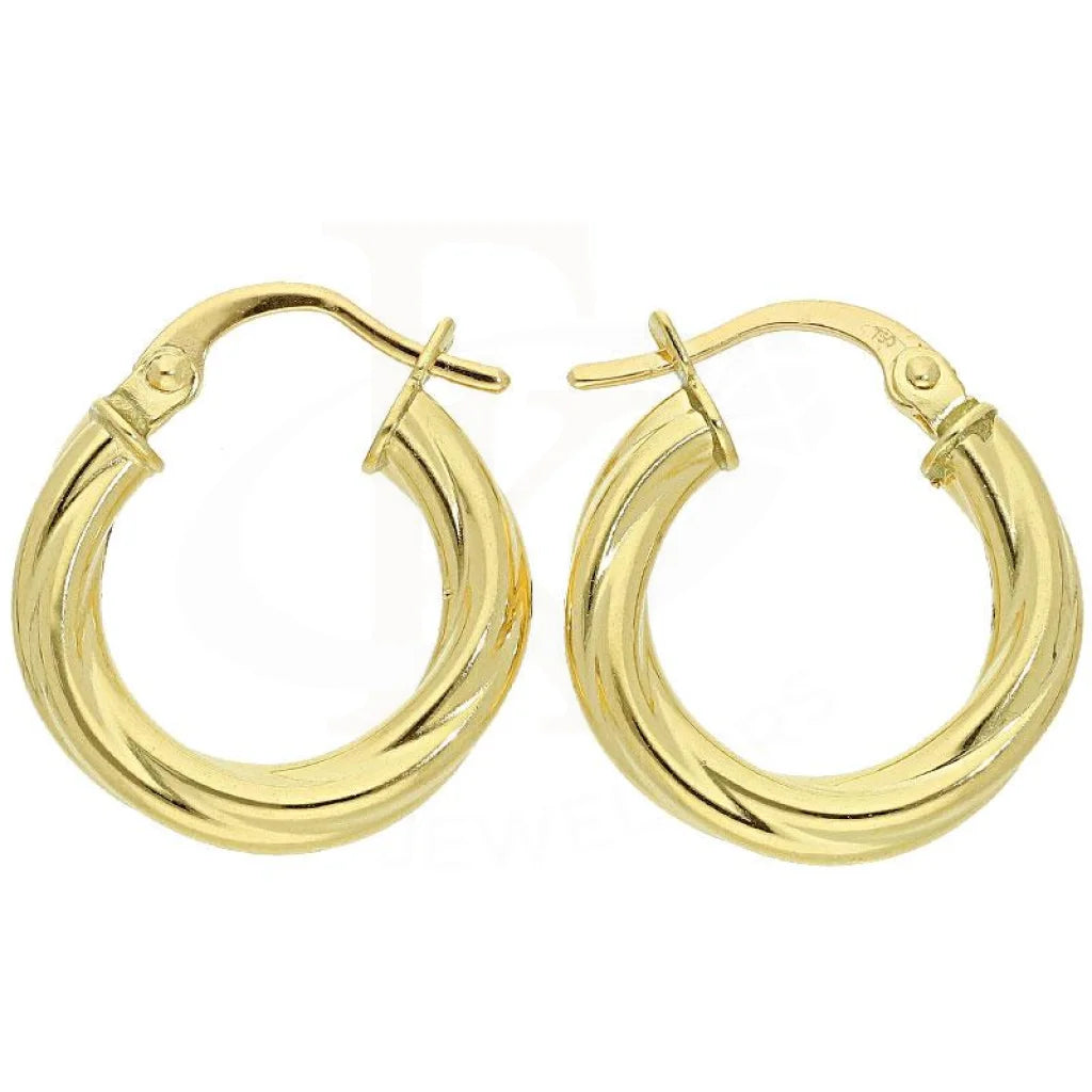 ladies-long-diamond-necklaces-Gold Hoop Earrings 18KT - FKJERN1392