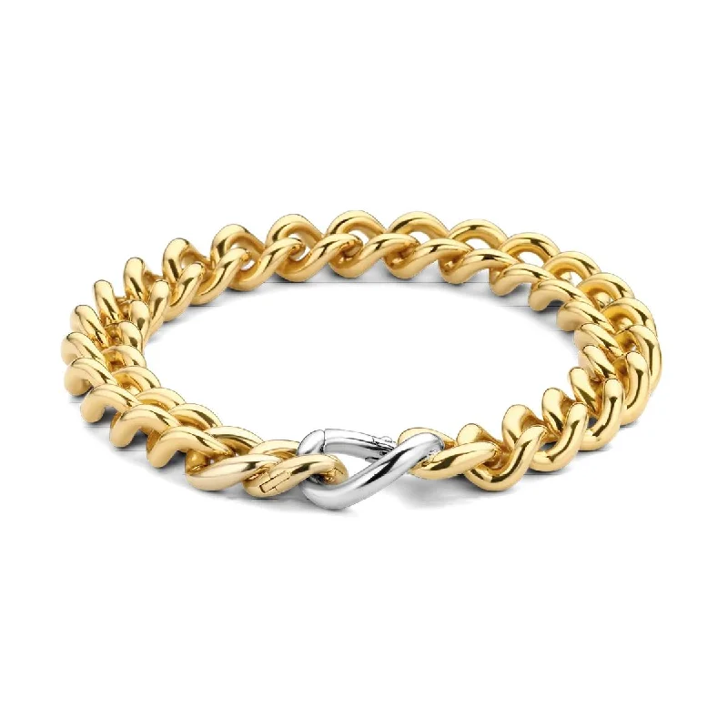 ladies-link-silver-bracelets-GOLD PLATED STERLING SILVER CURB BRACELET