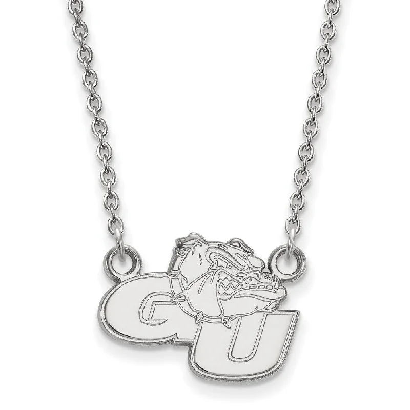 ladies-affordable-silver-necklaces-14k White Gold Gonzaga U Small Pendant Necklace