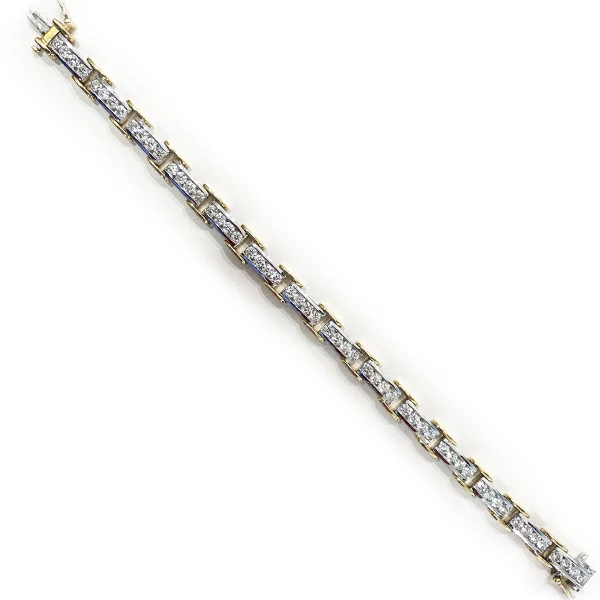 ladies-birthstone-diamond-bracelets-14k Two Tone Diamond Bracelet