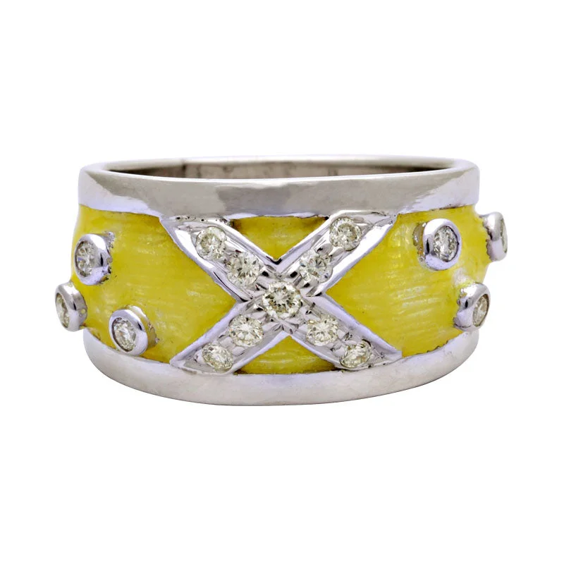 Ladies rings with anchor motifs -Ring-Diamond (Enamel)