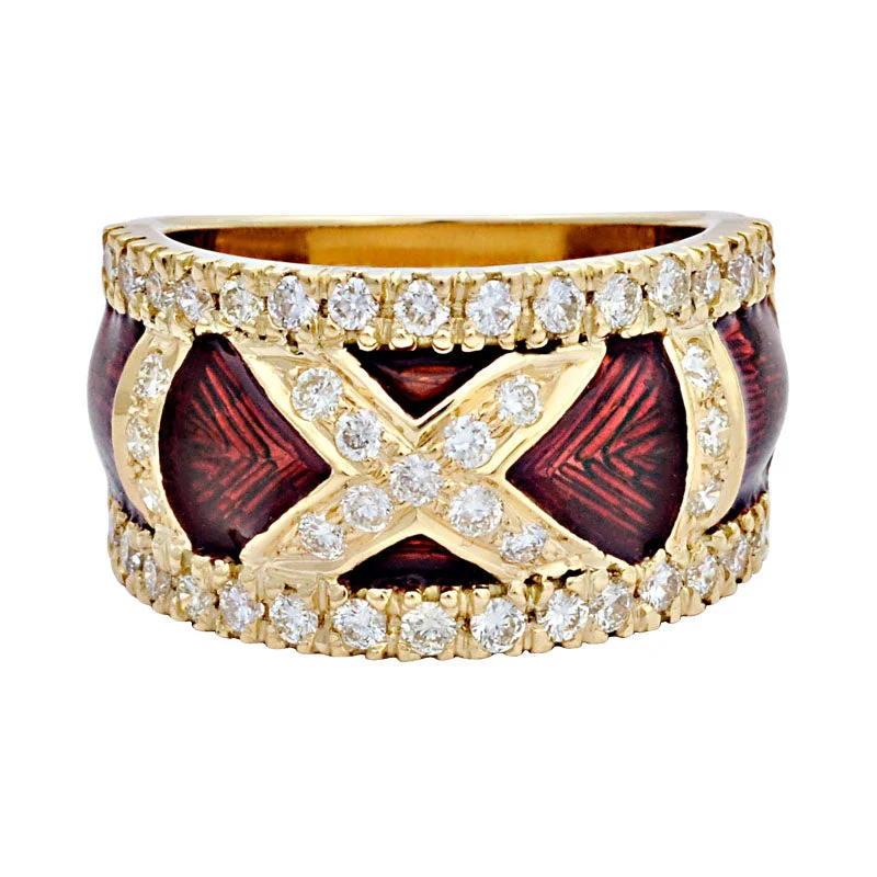 Ladies rings geometric shapes -Ring-Diamond (Enamel)