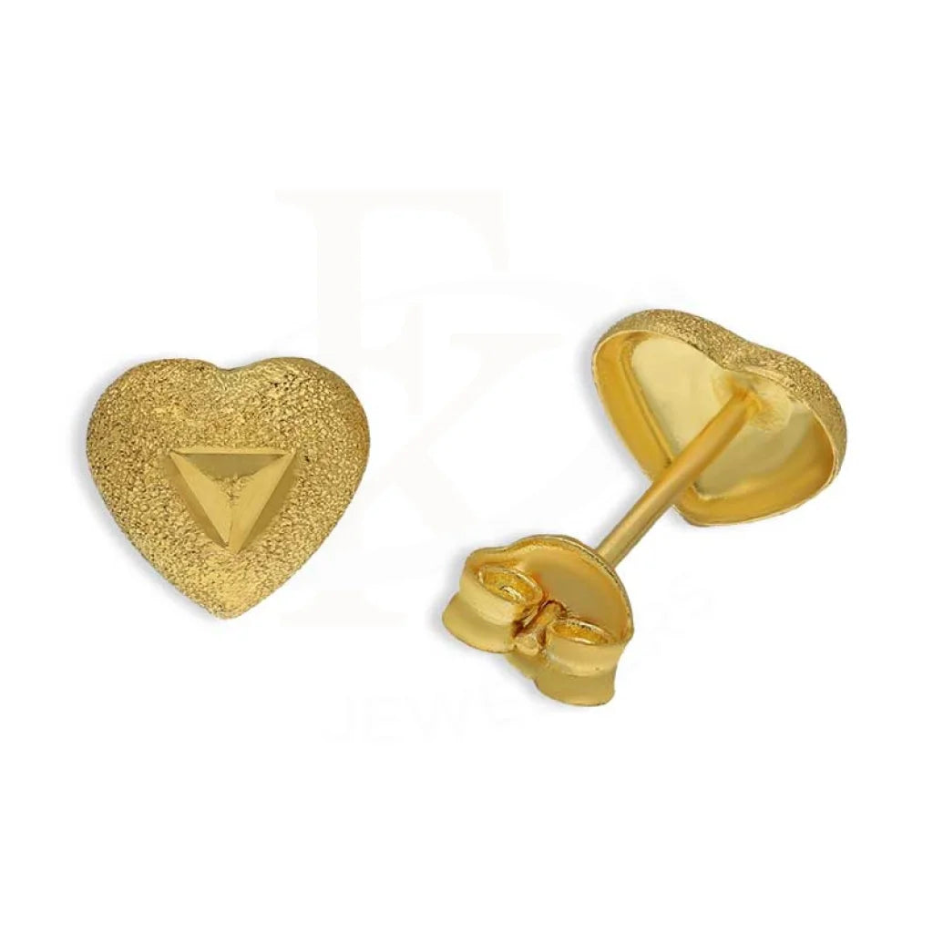 ladies-minimalist-necklaces-Gold Heart Stud Earrings 18KT - FKJERN18K3100