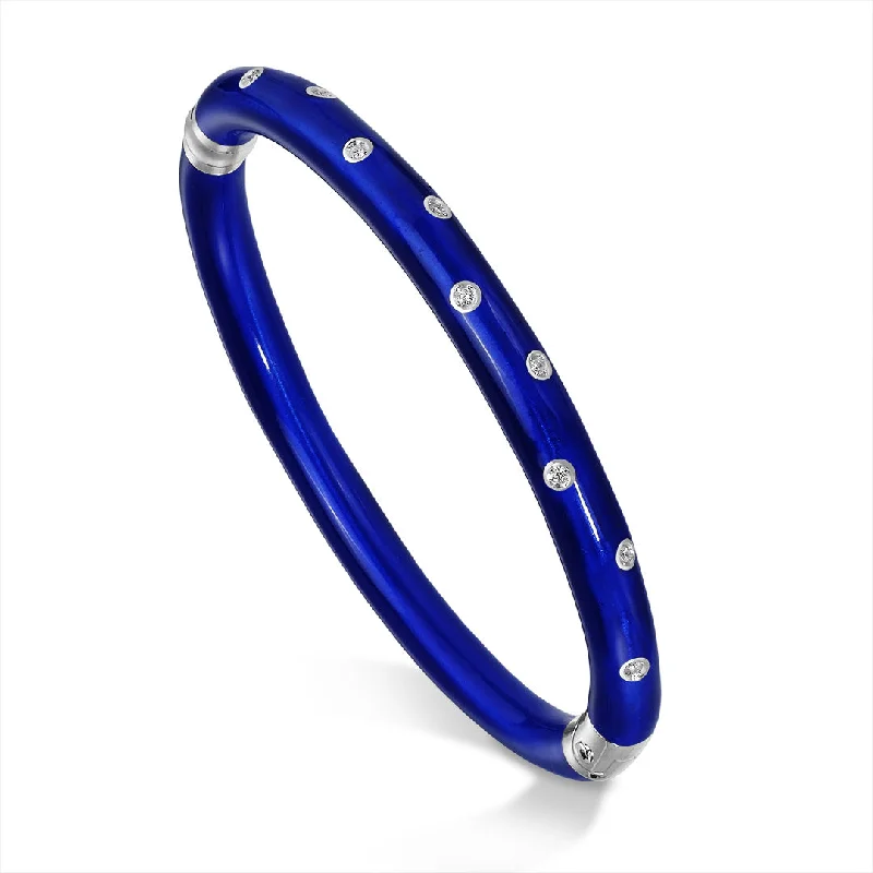 ladies-delicate-silver-bracelets-SOHO Cobalt & Diamond Bracelet