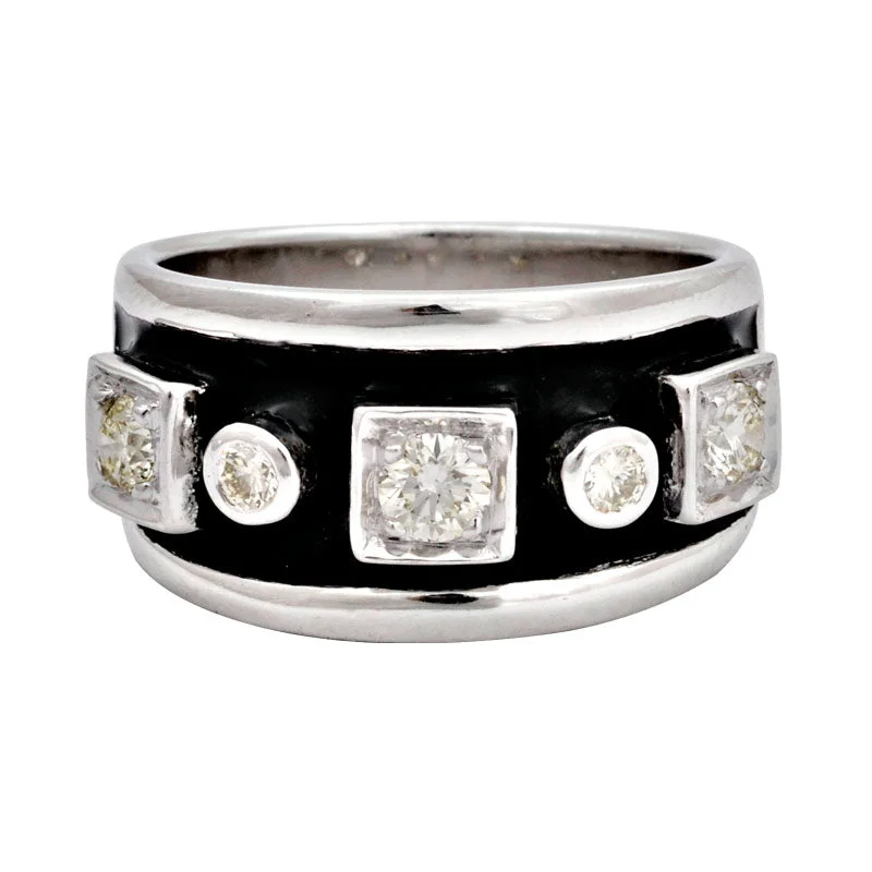 Ladies rings for sisters -Ring-Diamond (Enamel)