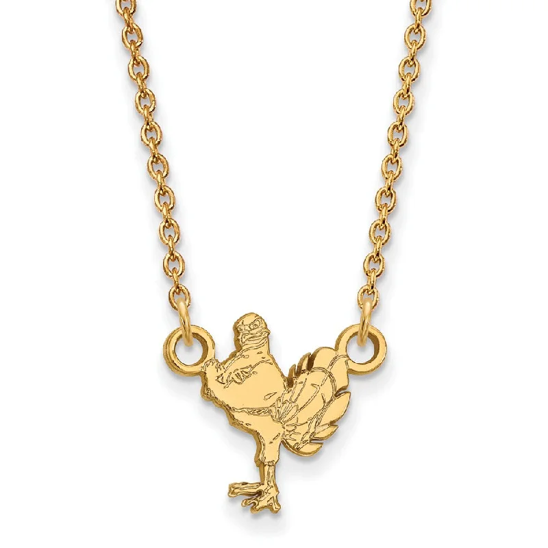 ladies-heart-charm-necklaces-14k Gold Plated Silver Virginia Tech Small Pendant Necklace