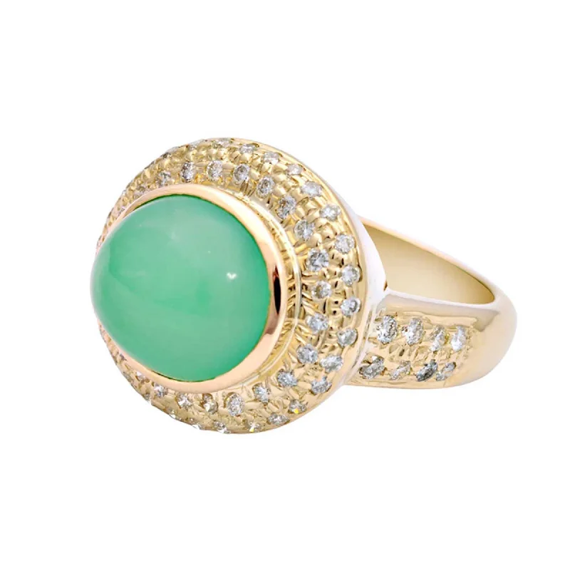 Ladies rings with eclipse motifs -Ring-Chrysoprase and Diamond