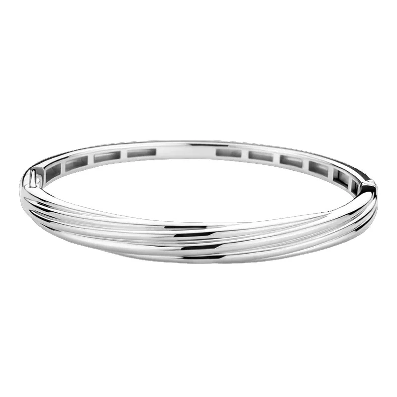 ladies-bangle-silver-bracelets-MODERN STYLE STERLING SILVER BANGLE BRACELET