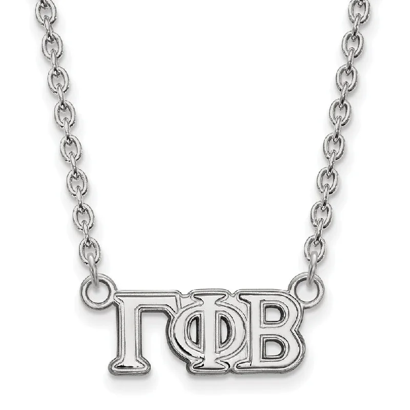 ladies-bridal-pearl-necklaces-Sterling Silver Gamma Phi Beta Small Necklace