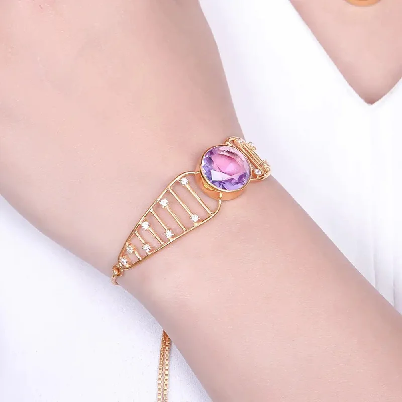 ladies-modern-rose-gold-bracelets-Silver 92.5 Lavender Bracelet