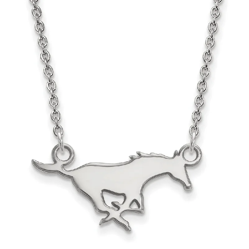 ladies-pendant-diamond-necklaces-10k White Gold Southern Methodist U Small Pendant Necklace