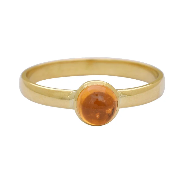 Ladies rings classic bands -Ring - Orange Garnet in 18K Gold