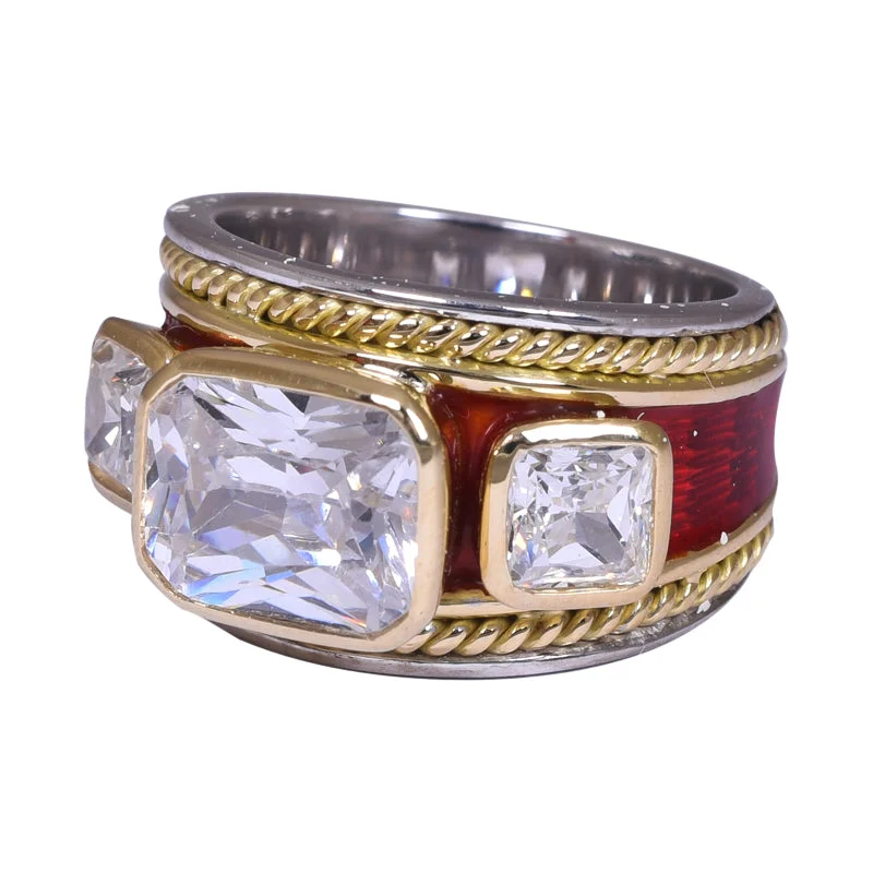 Ladies rings for retreats -Ring- Crystal (Enamel)