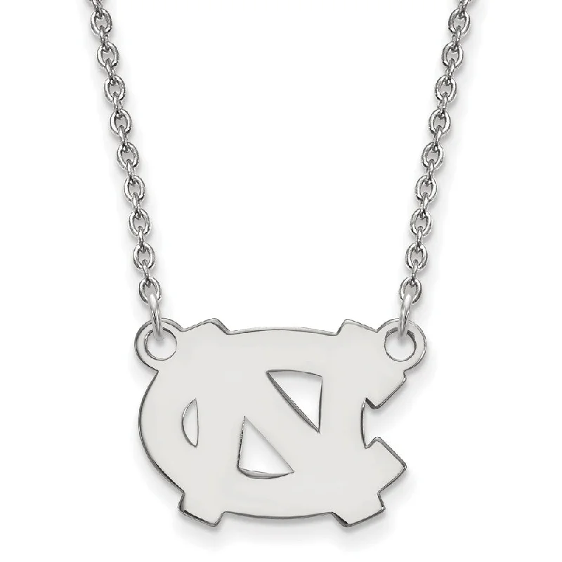 ladies-fashion-heart-necklaces-14k White Gold North Carolina Small 'NC' Pendant Necklace