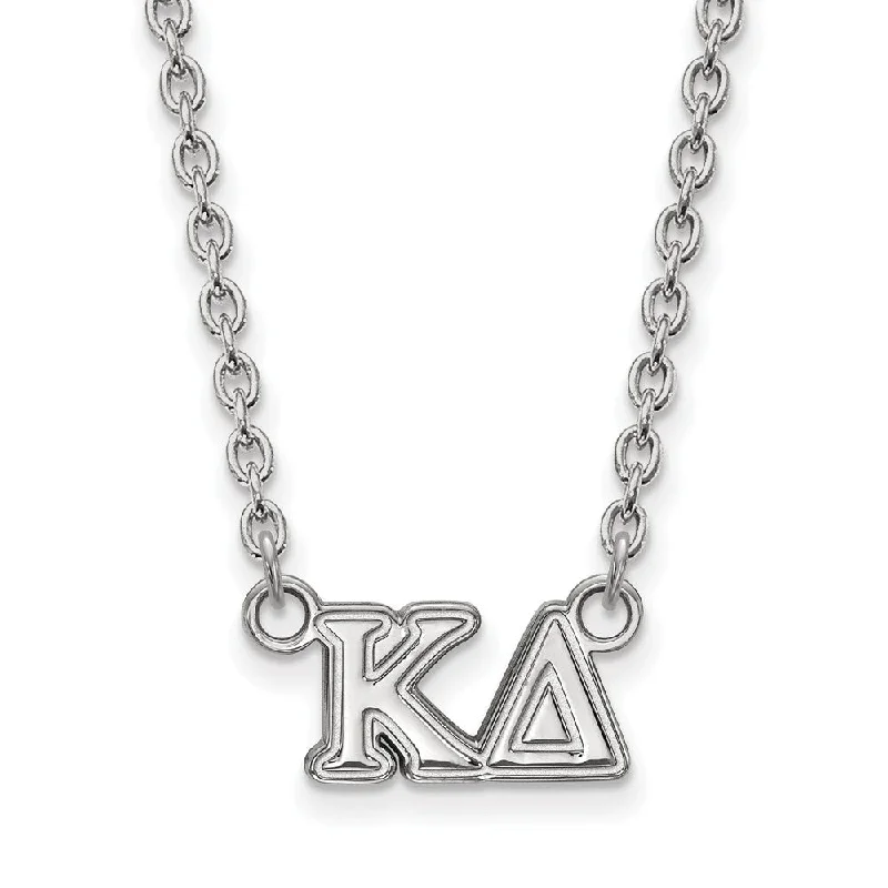 ladies-crystal-necklaces-Sterling Silver Kappa Delta Medium Necklace