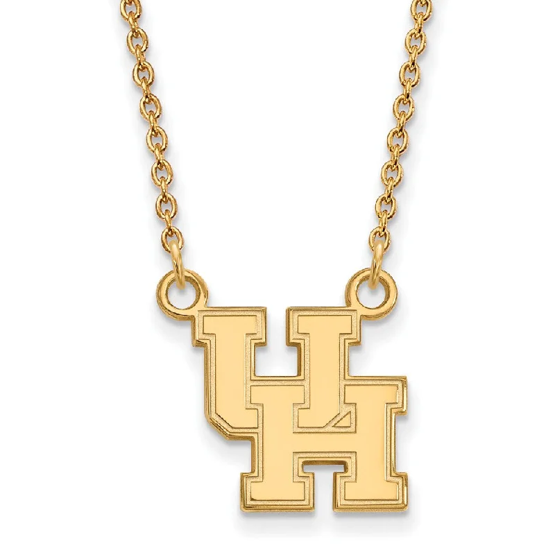 ladies-cross-gold-necklaces-10k Yellow Gold U of Houston Small Pendant Necklace